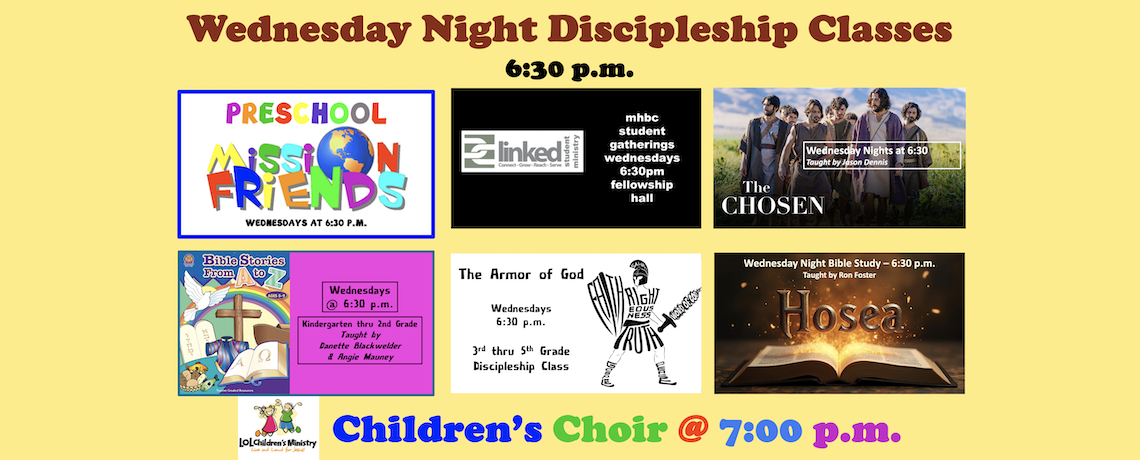 Wednesday Night Discipleship Classes