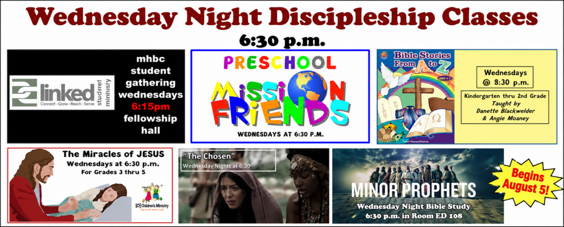 Wednesday Night Discipleship Classes